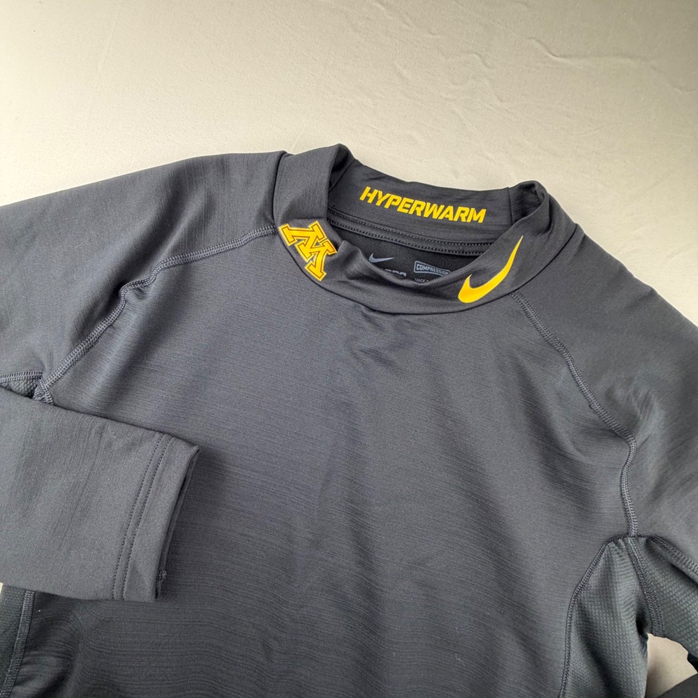 Nike Pro Hyperwarm Minnesota Golden Gopher Compression Men XL Black Yellow 251